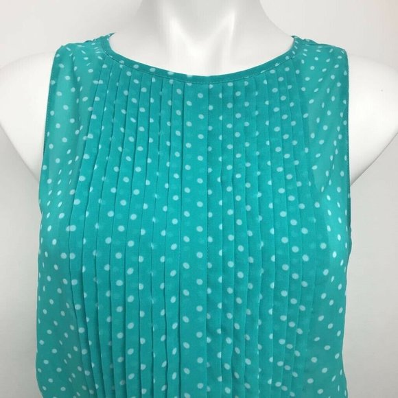 Zara Trafaluc Blouson Dress Blue Polka Dot Sz M - Picture 2 of 8